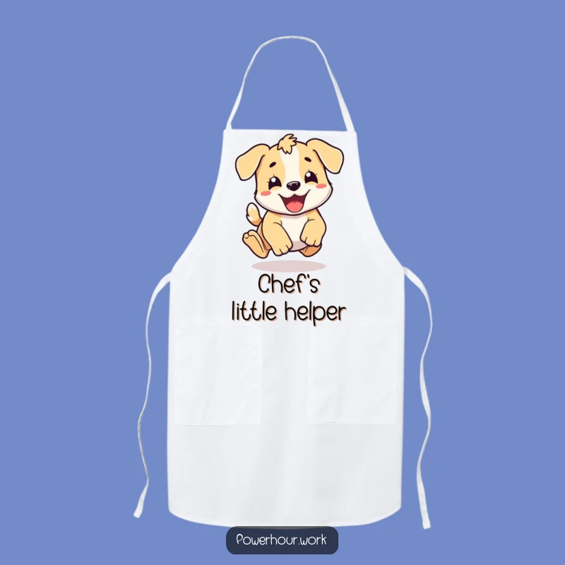 Funny Puppy Pounce Apron: Energetic Chef's Aid, Hilarious Gift for Dog Lovers