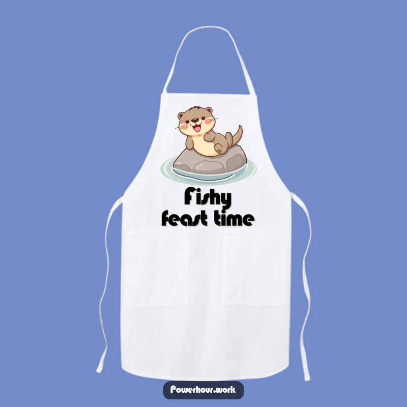Funny Otter Sliding Stone Apron: Kitchen Fun, Humorous Gift