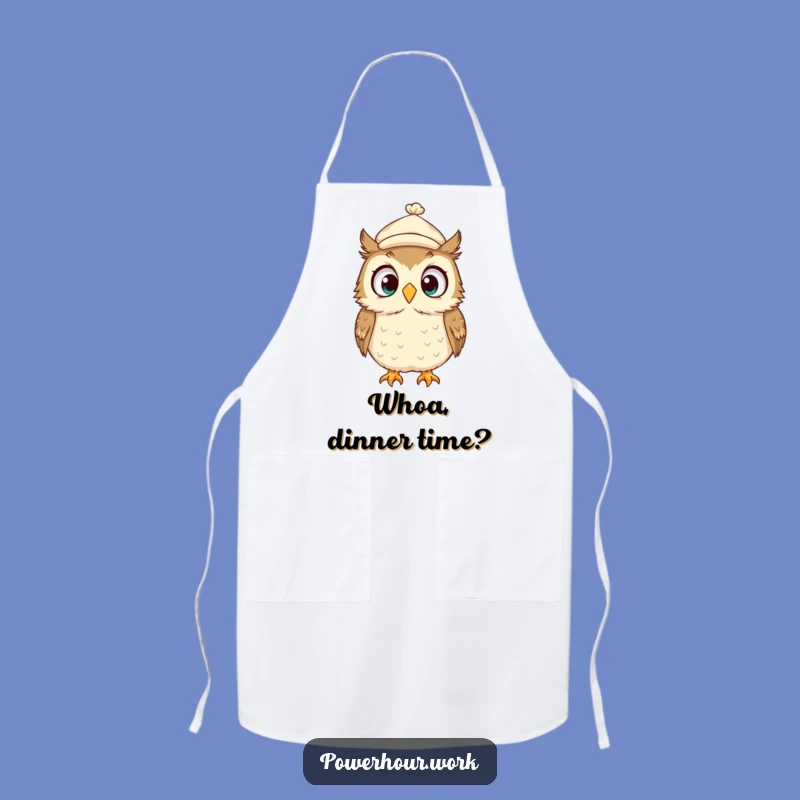Funny Owl Apron: Surprised Cook Owl, Kitchen Whimsy & Humor, Perfect Funny Gift