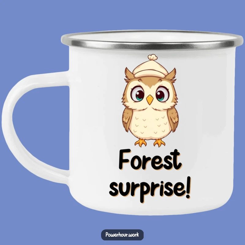 Funny Owl Camping Mug: Surprised Cap Owl, Outdoor Reactions & Fun, Perfect Funny Gift