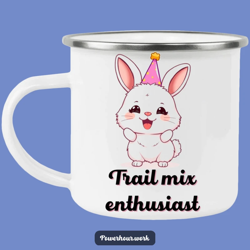 Funny Bunny Party Camping Mug: Cheerful Outdoor Drinkware, Hilarious Camp Gift