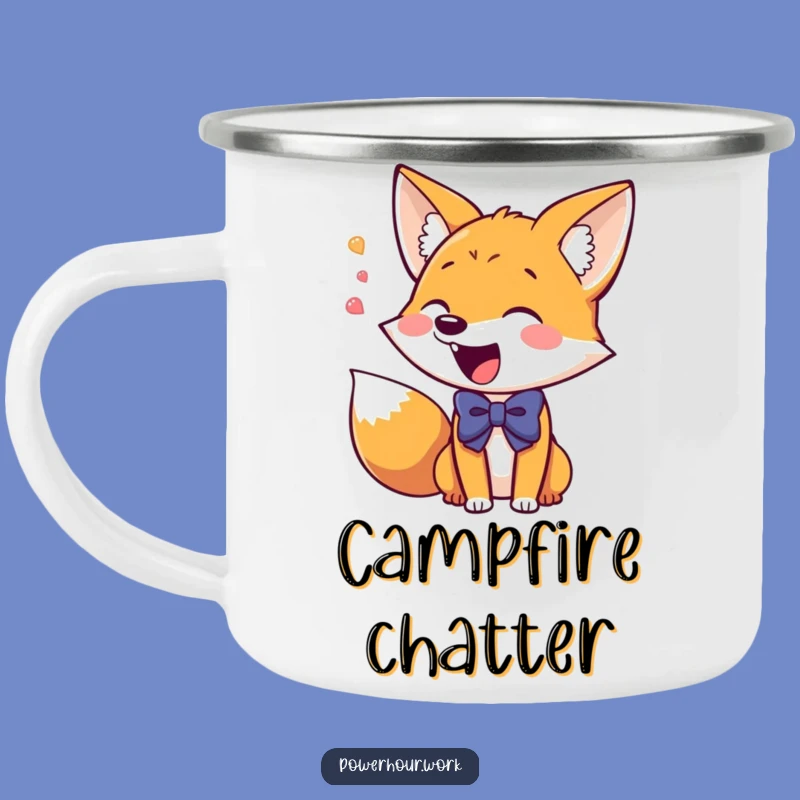 Funny Fox Camping Mug: Giddy Bowtie Fox, Outdoor Chatter & Fun, Perfect Funny Gift