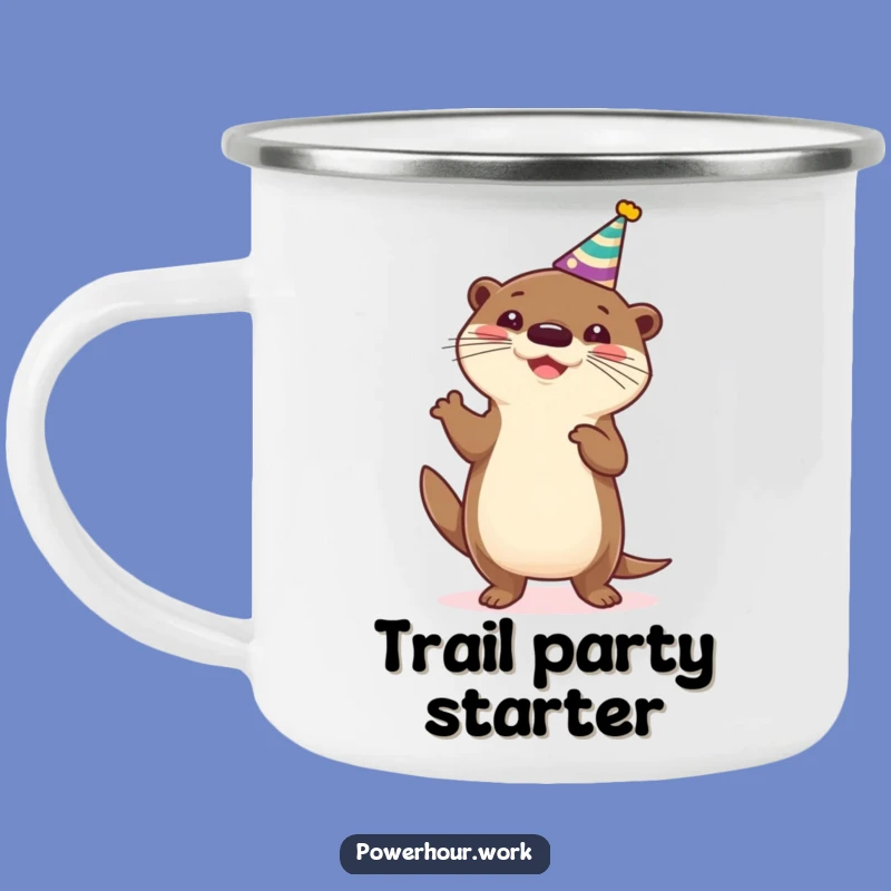 Funny Otter Camping Mug: Cheerful Dancer Otter, Outdoor Fun & Laughter, Perfect Funny Gift