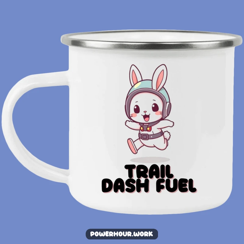 Funny Rabbit Camping Mug: Bouncy Helmet Rabbit, Outdoor Speed & Fun, Perfect Funny Gift