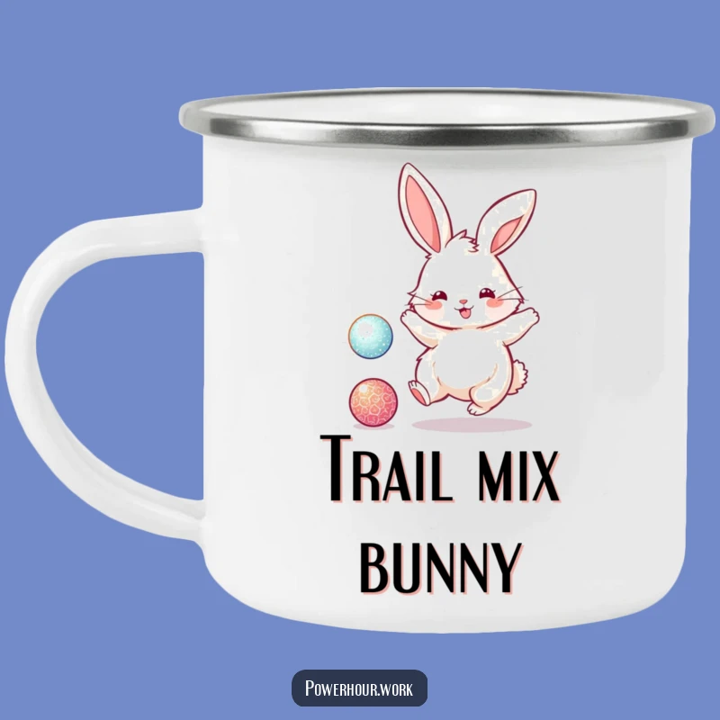Funny Bunny Bouncing Ball Camping Mug: Adventure Fuel, Humorous Gift