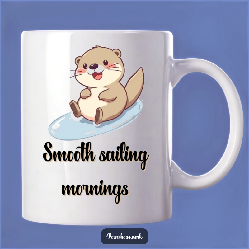 Funny Otter Slide Mug: Cheerful Water Lover Gift, Hilarious Morning Cup