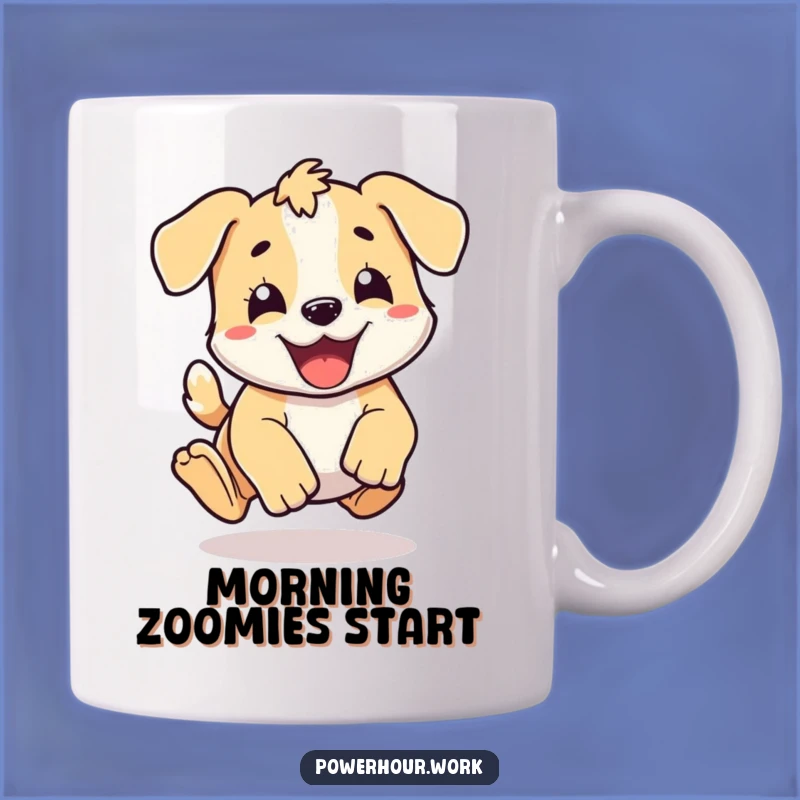 Funny Puppy Pounce Mug: Energetic Dog Lover Gift, Hilarious Morning Cup
