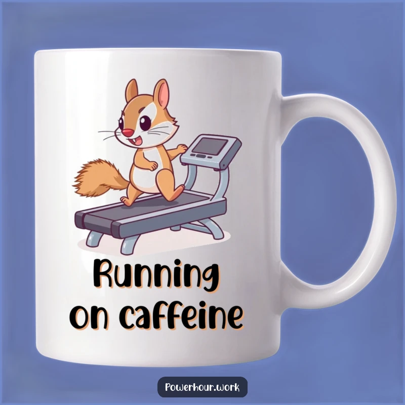 Funny Squirrel Treadmill Mug: Hilarious Gift for Determined Fitness Fans