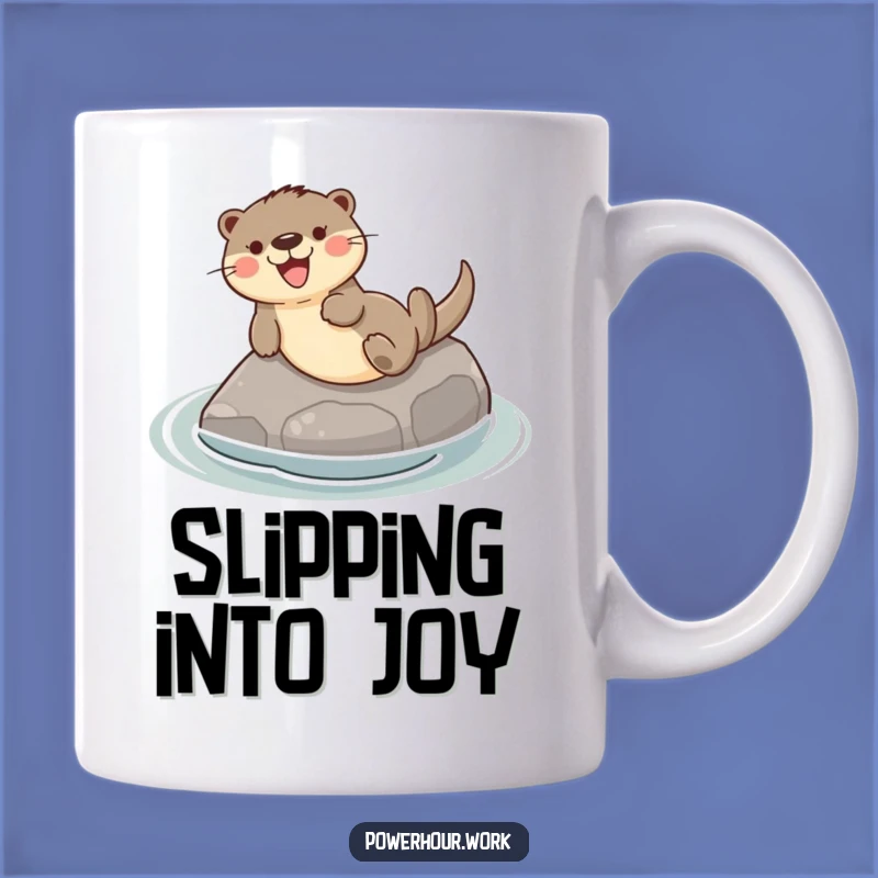 Funny Otter Sliding Stone Mug: Joyful Gift for Water Lovers