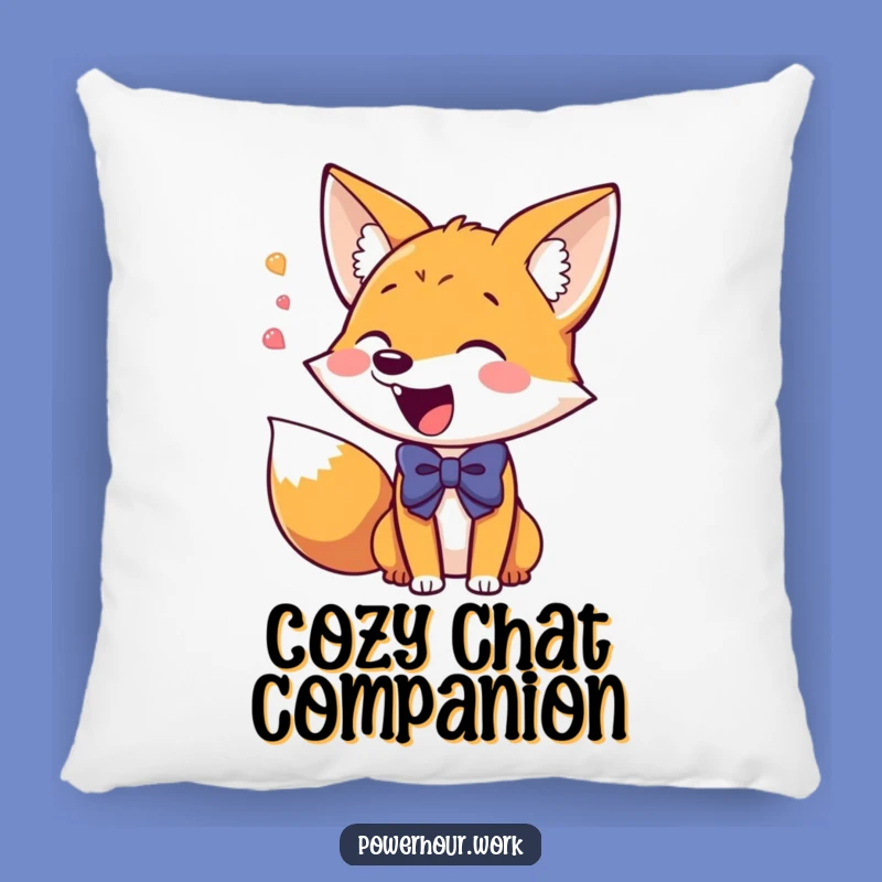 Funny Fox Pillow: Giddy Bowtie Fox, Soft & Lively Cushion, Perfect Funny Gift