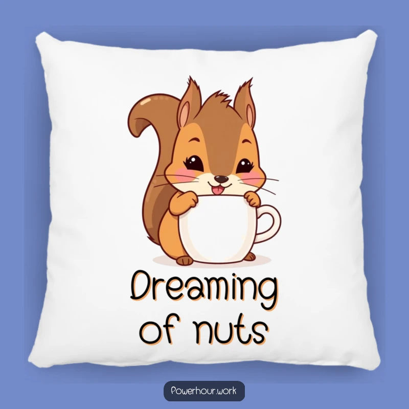 Funny Squirrel Pillow: Cozy Drinker Decor, Hilarious Gift for Comfy Spaces