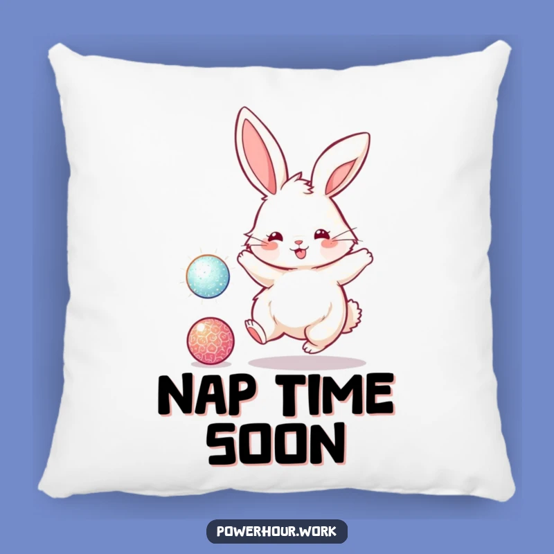 Funny Bunny Bouncing Ball Pillow: Cozy Comfort, Humorous Accent