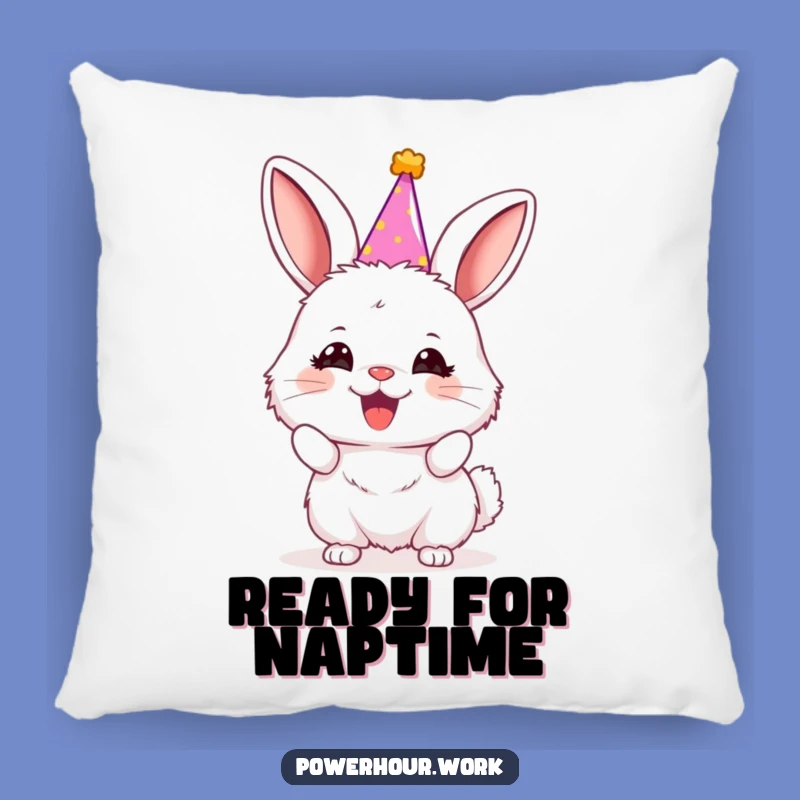 Funny Bunny Party Pillow: Cozy Cheerful Accent, Hilarious Gift for Sofa