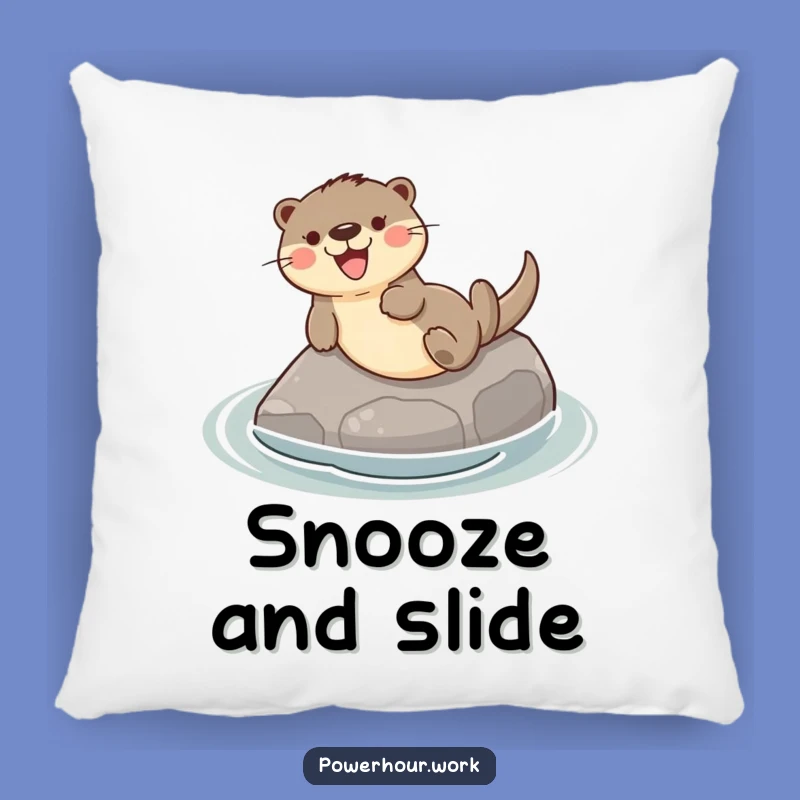 Funny Otter Sliding Stone Pillow: Cozy Comfort, Playful Accent