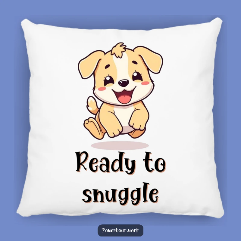 Funny Puppy Pounce Pillow: Cozy Energetic Decor, Hilarious Gift for Sofas