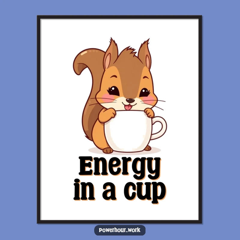 Funny Squirrel Digital Art: Playful Drinker Printable, Instant Funny Gift