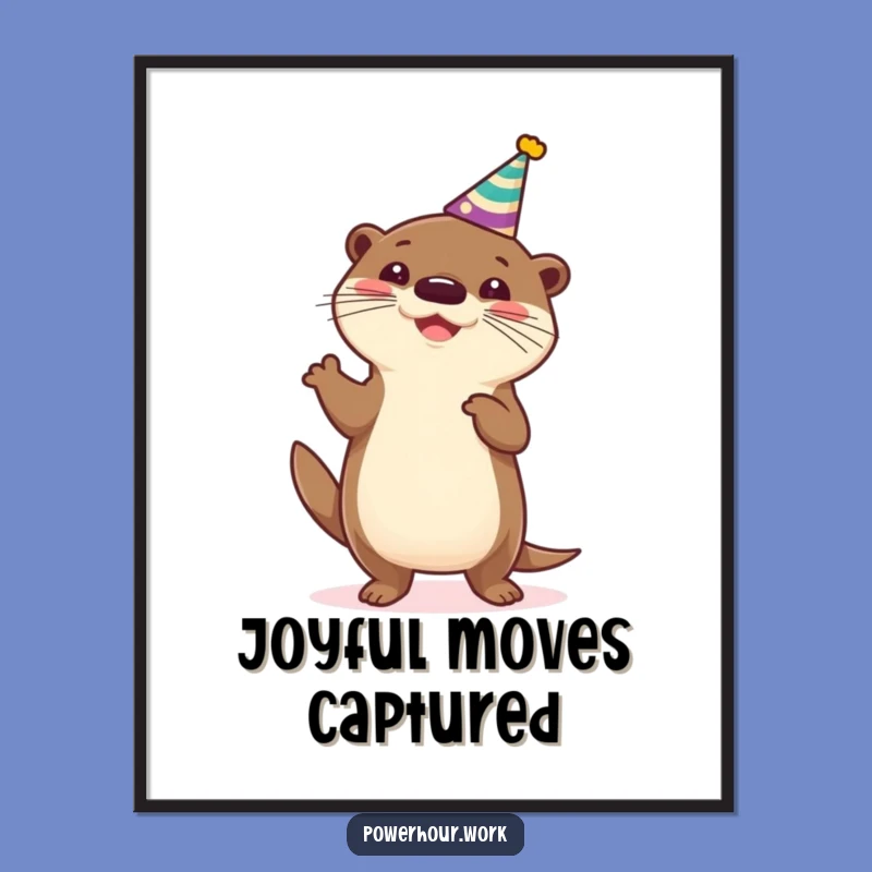 Funny Otter Digital Print: Cheerful Dancer Otter, Instant Joyful Wall Art, Perfect Funny Gift