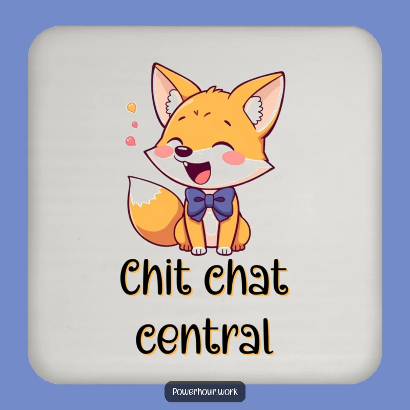 Funny Fox Coaster: Giddy Bowtie Fox, Protect Surfaces with Charm, Perfect Funny Gift