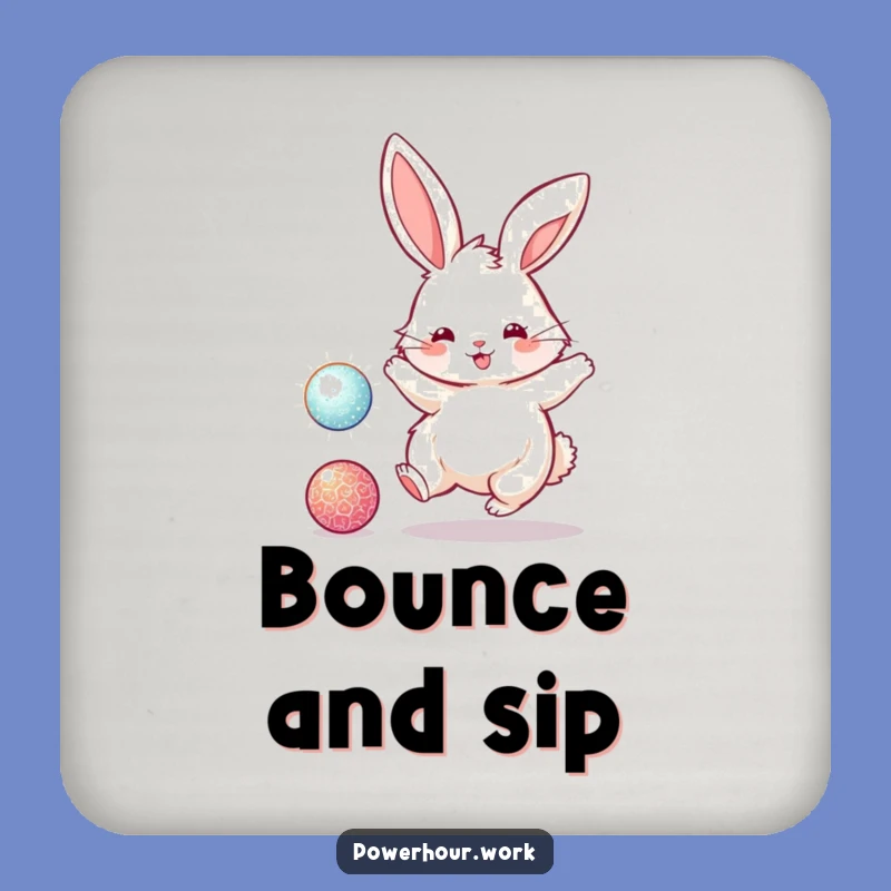 Funny Bunny Bouncing Ball Coasters: Protect Surfaces with Humor