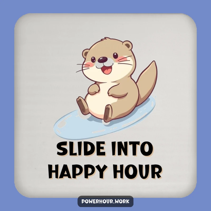 Funny Otter Slide Coaster: Cheerful Drink Protector, Hilarious Housewarming Gift