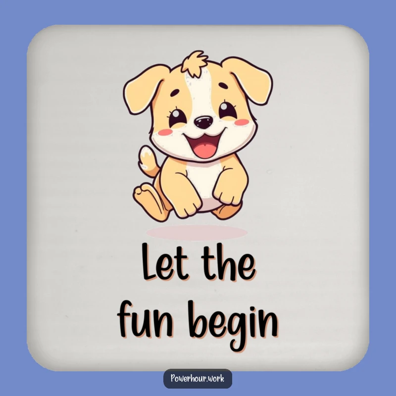 Funny Puppy Pounce Coaster: Energetic Drink Protector, Hilarious Housewarming Gift