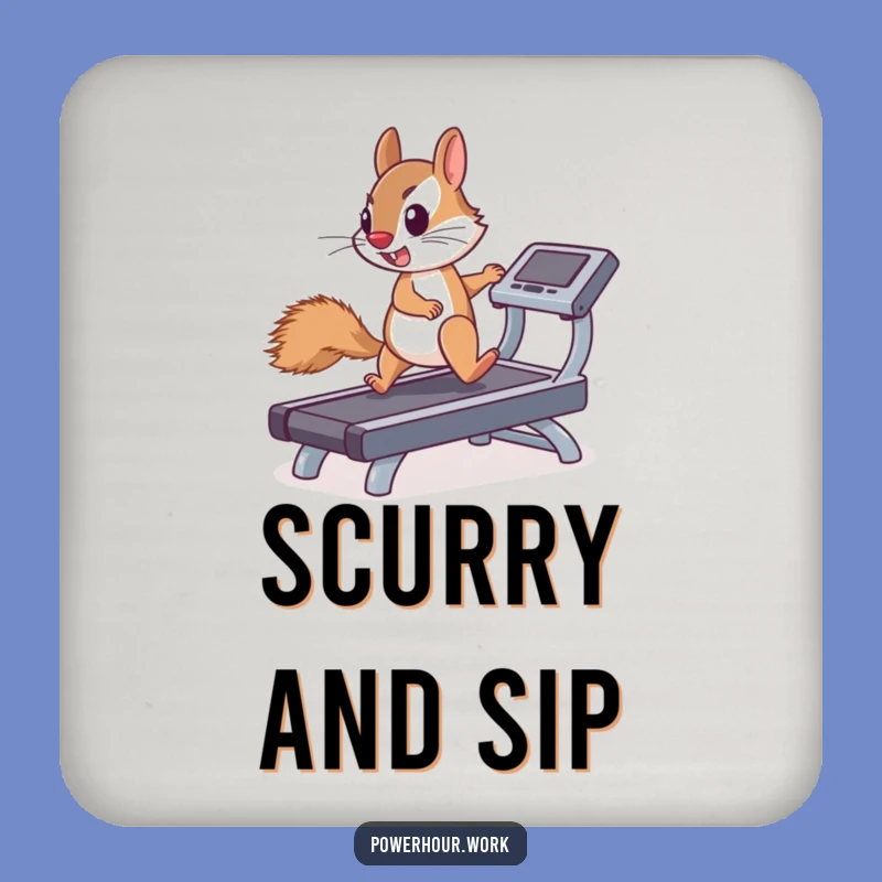 Funny Squirrel Treadmill Coasters: Protect Surfaces with Drive