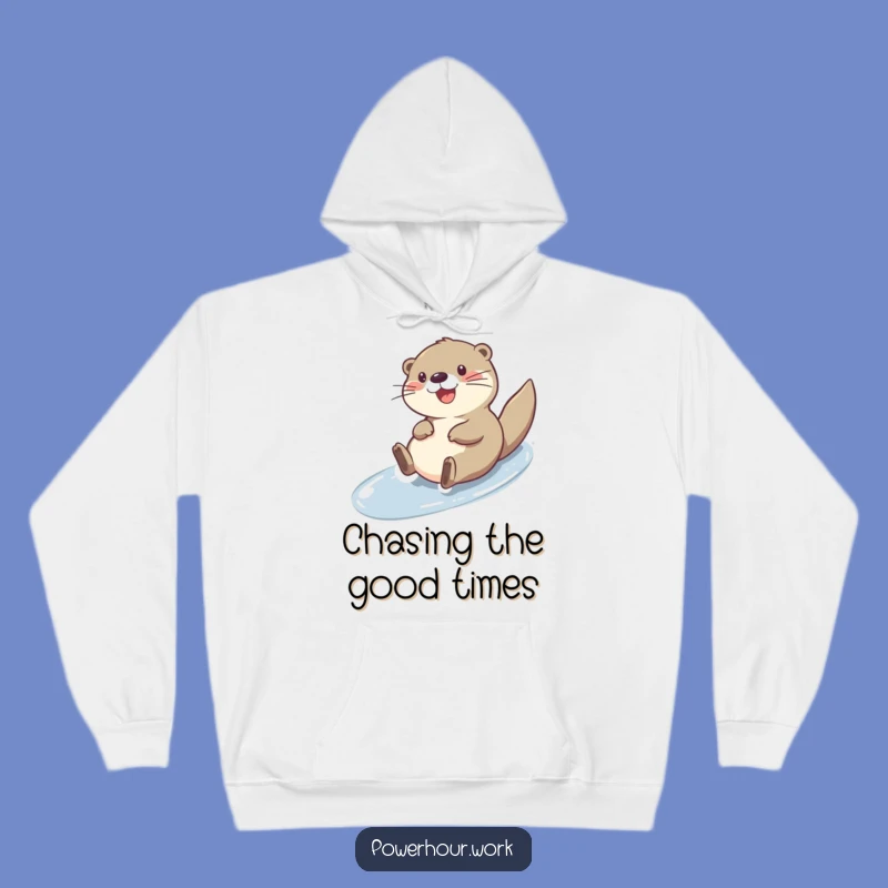 Funny Otter Slide Hoodie: Cozy Cheerful Sweatshirt, Great Funny Gift