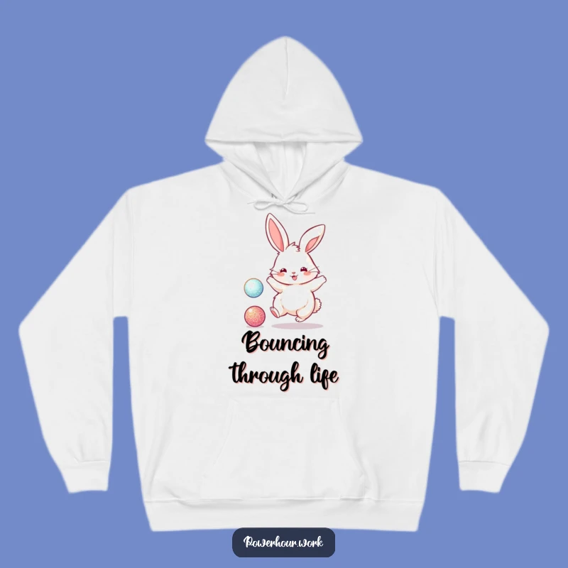 Funny Bunny Bouncing Ball Hoodie: Cozy and Humorous Gift for All