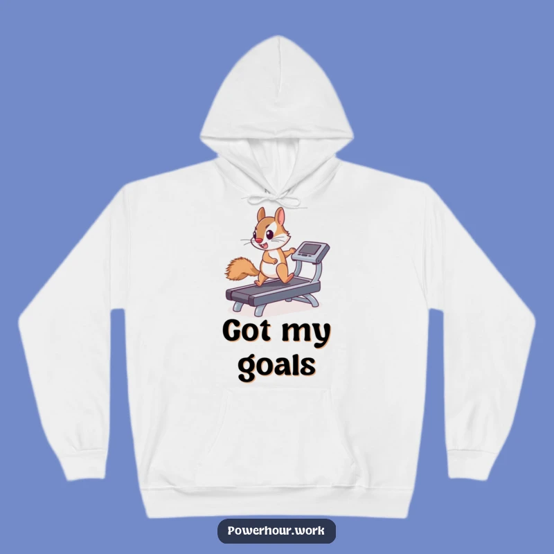 Funny Squirrel Treadmill Hoodie: Cozy Motivation, Humorous Present