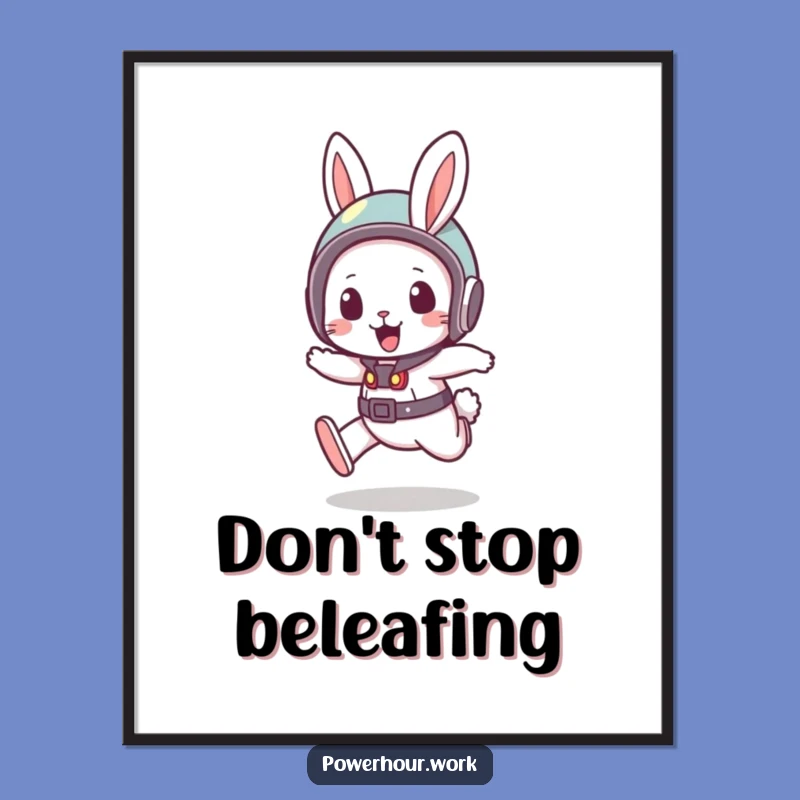 Funny Free Printable Wall Art: Rabbit Dash, Helmet, Humorous Decor