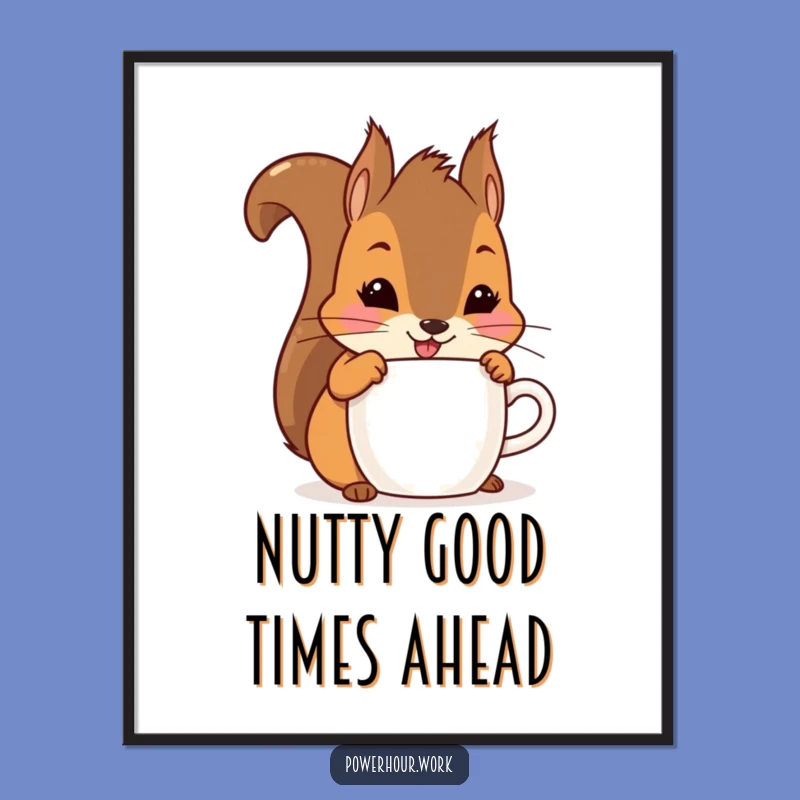 Free Printable Wall Art: Squirrel's Secret Sip, Funny Downloadable Decor