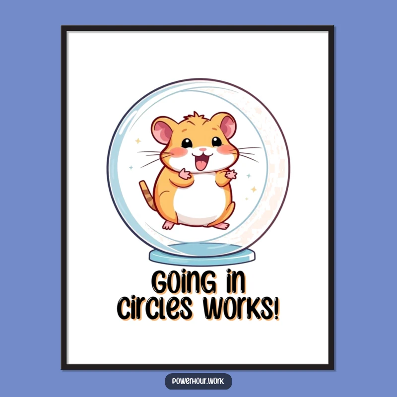 Free Printable Funny Hamster Art - Energetic Spinning Wheel Decor