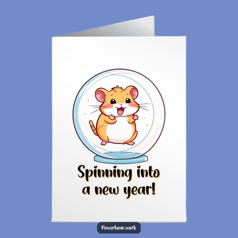 Free Printable Funny Hamster Birthday Card - Spinning Wheel Energy Humor