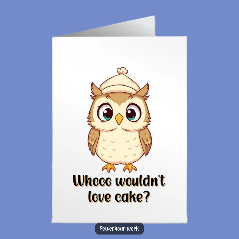 Free Printable Birthday Card: Surprised Owl, Wild Eyed, Funny Downloadable Gift