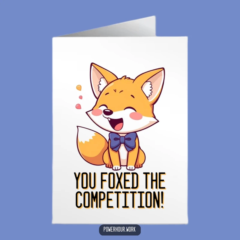 Free Printable Congrats Card: Giddy Fox, Bowtie, Chatting, Humorous Download