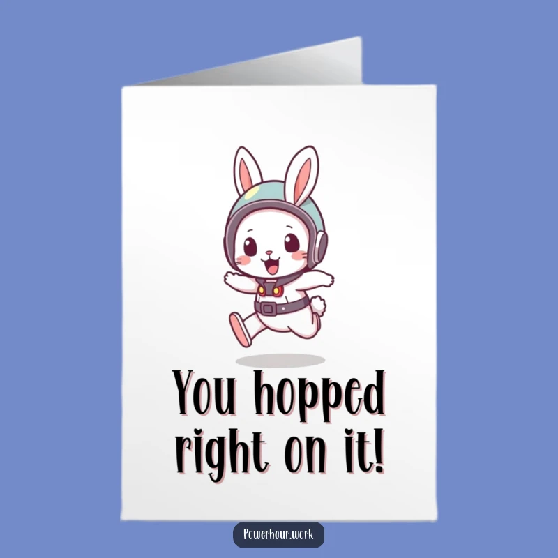 Free Printable Congrats Card: Rabbit Dash, Helmet, Humorous Downloadable