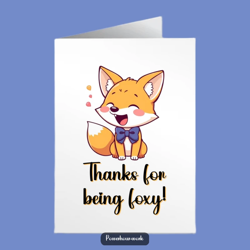 Free Printable Thank You Card: Giddy Fox, Bowtie, Excited Thanks, Funny