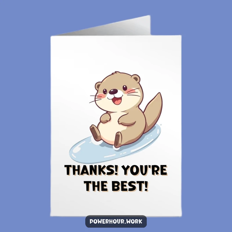 Free Printable Thank You Card: Otter Slide Gratitude, Downloadable Thanks
