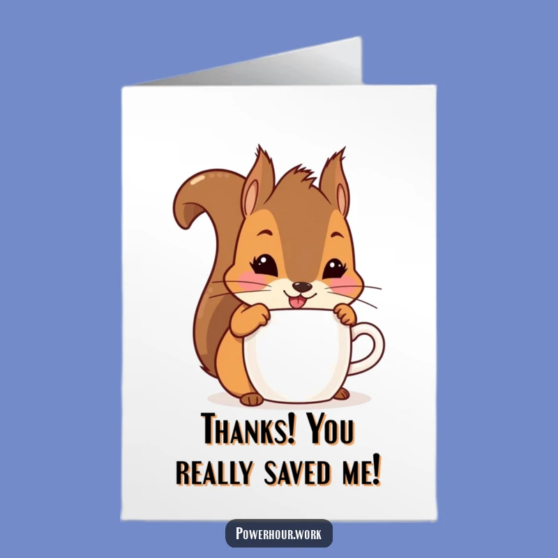 Free Printable Thank You Card: Squirrel Gratitude & Glee, Downloadable Thanks