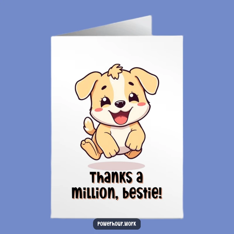 Free Printable Thank You Card: Puppy Pounce Gratitude, Downloadable Thanks
