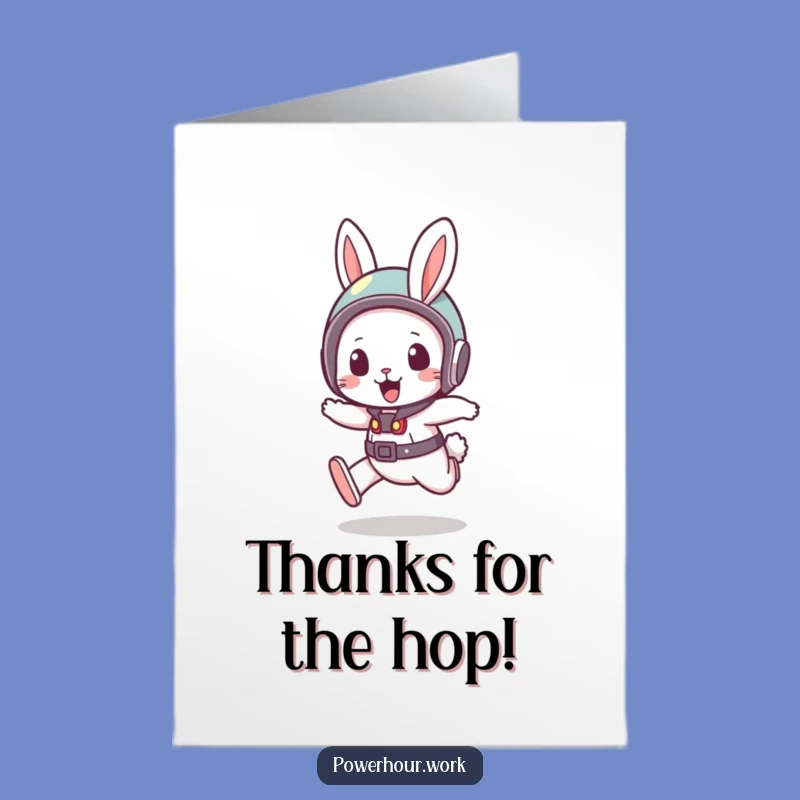 Free Printable Thank You Card: Rabbit Dash, Helmet, Funny Appreciation