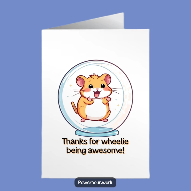 Free Printable Funny Hamster Thank You Card - Wheel Spin Appreciation