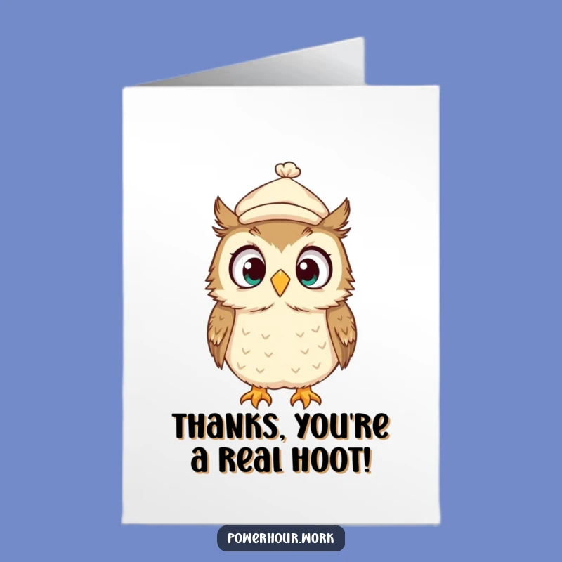 Free Printable Thank You Card: Surprised Owl, Wild Look, Funny Downloadable