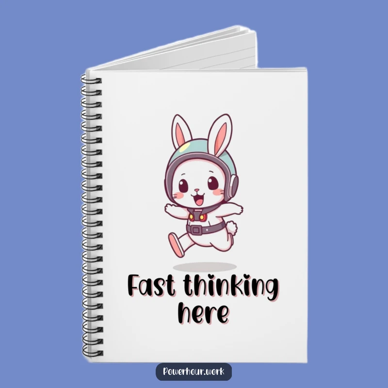Funny Rabbit Notebook: Bouncy Helmet Rabbit, Journal of Speed & Ideas, Perfect Funny Gift