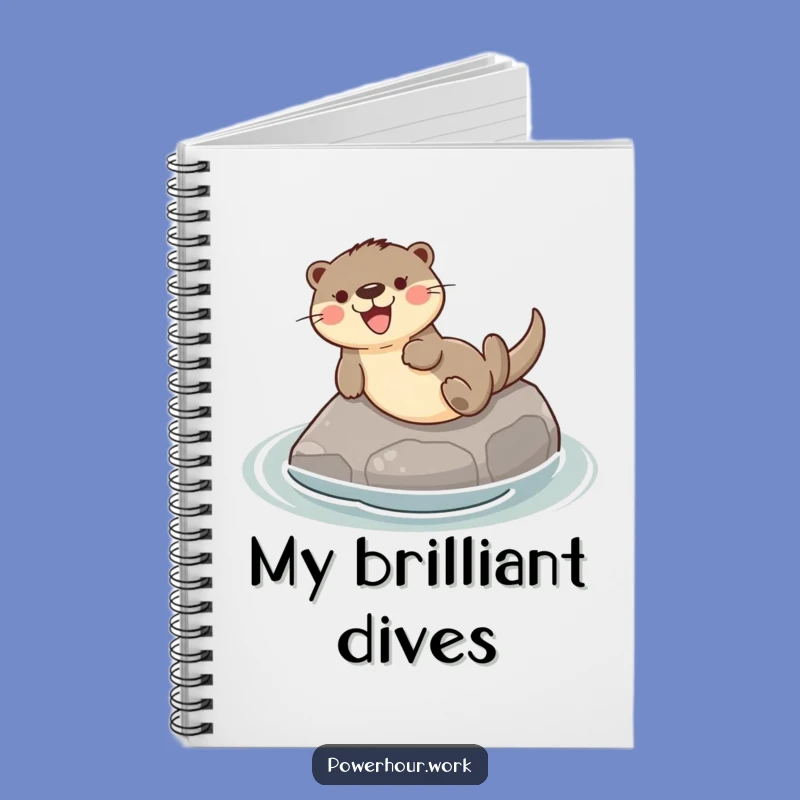 Funny Otter Sliding Stone Notebook: Jot Down Playful Ideas