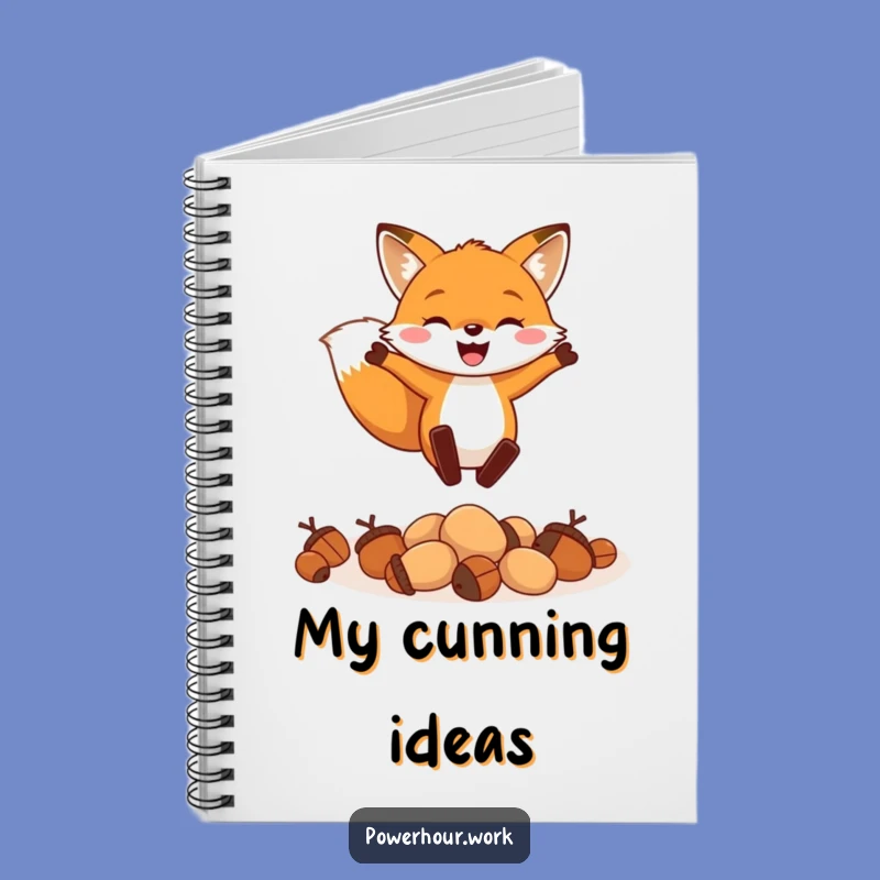 Funny Fox Leaping Acorns Notebook: Jot Down Joyful Ideas