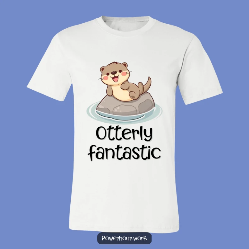 Funny Otter Sliding Stone T-Shirt: Playful Style, Humorous Gift