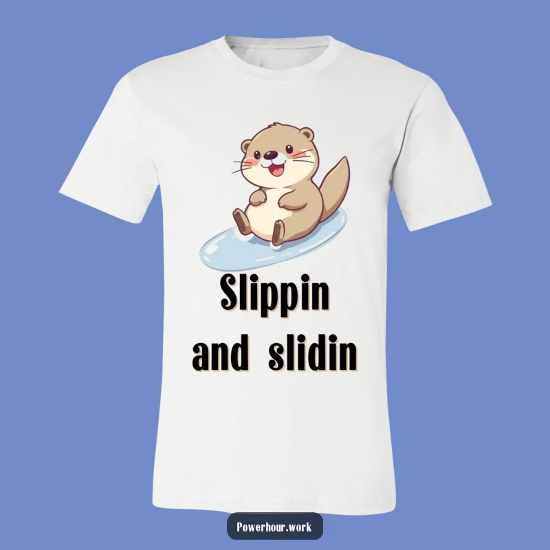 Funny Otter Slide T-Shirt: Cheerful River Dweller Tee, Comfy and Hilarious