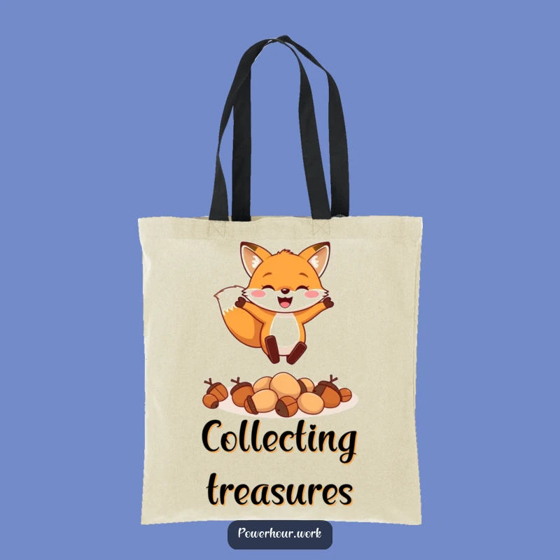Funny Fox Leaping Acorns Tote Bag: Carry Your Joy, Humorous Gift
