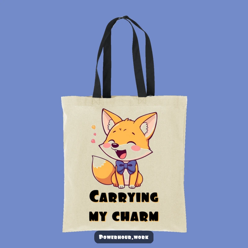 Funny Fox Tote Bag: Giddy Bowtie Fox, Stylish & Chatty Carryall, Funny Gift